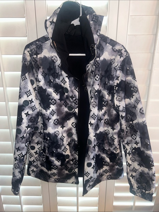 Louis Vuitton Other - Louis Vuitton Monochrome Logo-Print Hooded Raincoat